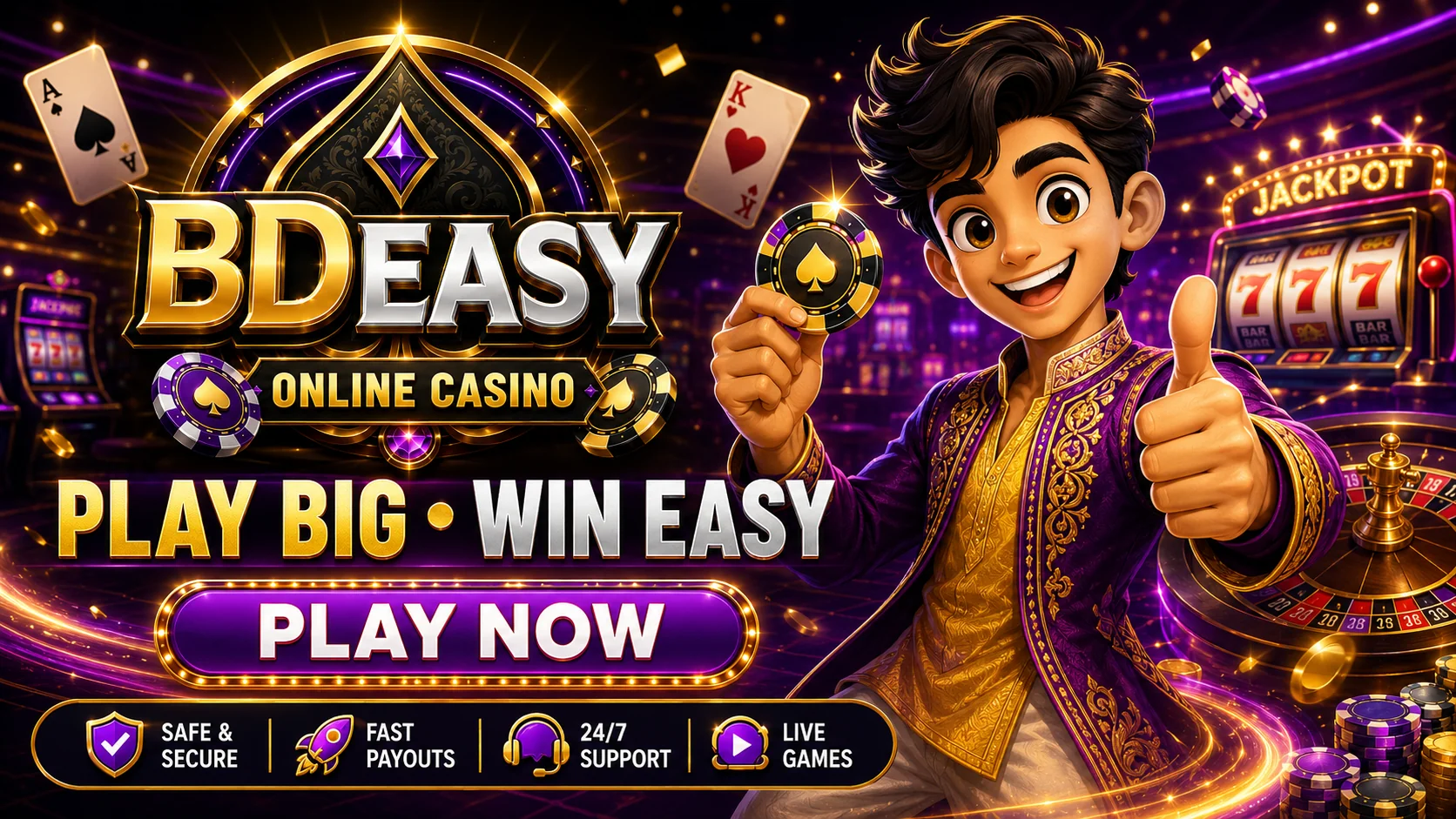 Playing cards and gold casino chips on cream linen flat lay